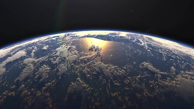 Sunrise Above Earth Horizon Seen from Space 4K