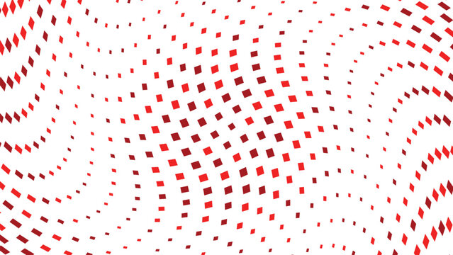 Abstract Red Square Halftone Wavy Pattern Geometric Background for Design