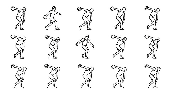 Discus Thrower Sequence Animation Frames - Athletic Movement Study