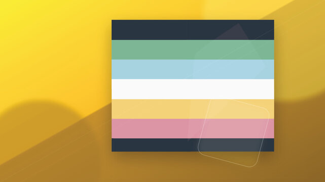 Aromantic pride flag on a soft yellow background