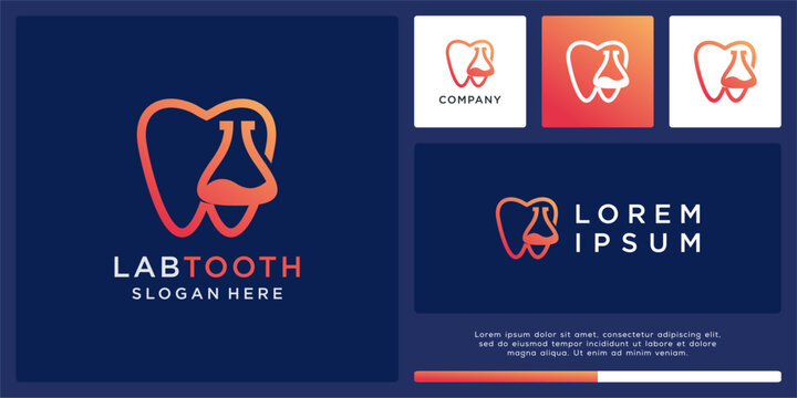 Lab tooth logo design template