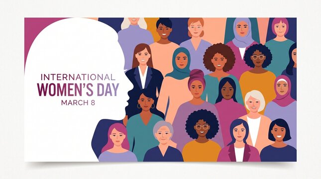 Diverse women celebrating international women's day