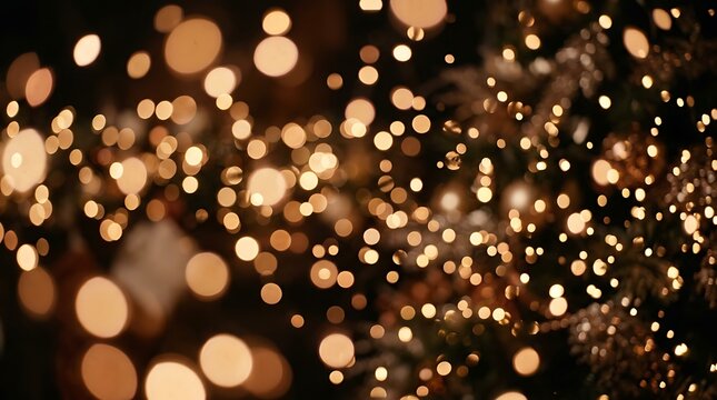 Golden Christmas Tree Lights for Holiday Advertising Campaign
