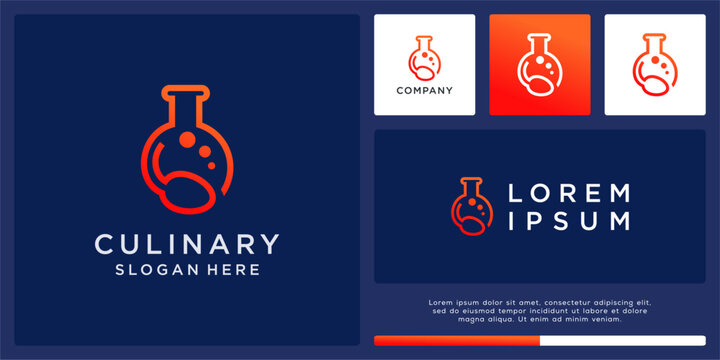 Culinary lab logo design template