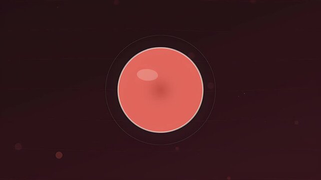 Abstract pulsating red circle glow on dark background with technical grid lines futuristic energy visualization concept