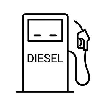 Diesel fuel pump station icon representing commercial petrol filling supply.