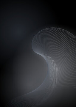 Dark Helix &ndash; Minimalist Handmade Silver Curve Poster