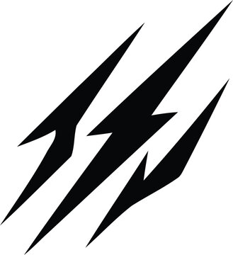 Sharp black lightning bolt vector illustration