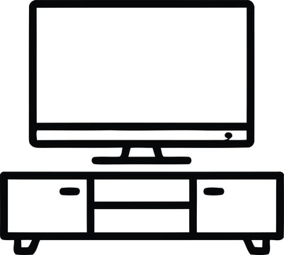 Flat screen TV on wooden entertainment stand