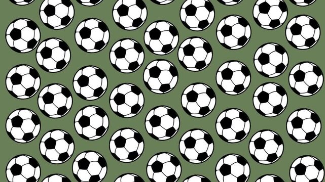 Seamless pattern with wobbling football. Moving footballs background. Graphic resources of vibrating football