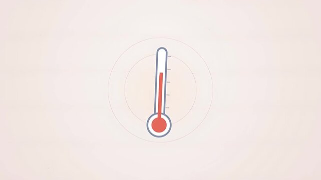 Scientific thermometer gauge graphic showing rising liquid level measuring temperature or vital statistics tracking progress health monitoring concept