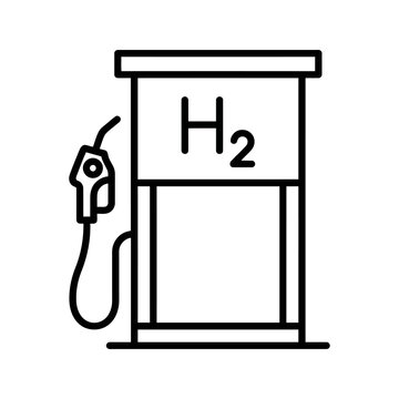 Hydrogen fueling station h2 pump icon isolated on transparent background.