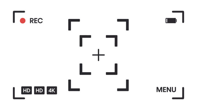 Digital camera recording screen, HD camera interface, viewfinder display, video capture controls