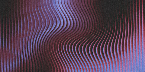 Fototapeta premium Abstract wavy lines illustration with purple and pink gradient lighting and subtle grain texture