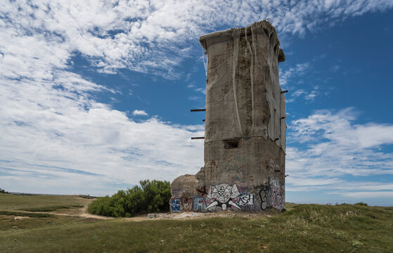 West wall bunker remains on Plage de Man&eacute; Guen.