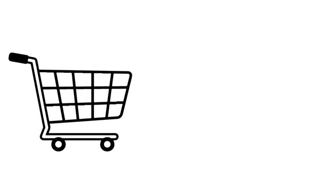 Educational Shopping Cart Footage in Empty Space