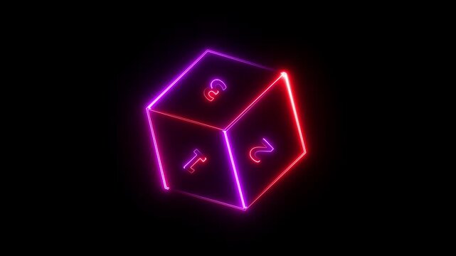 Neon educational cartoon box 1,2,3 icon . Abstract background,card box icon ,packing box , cartoon box animation . parcel box icon. shipping and logistics box parcel .