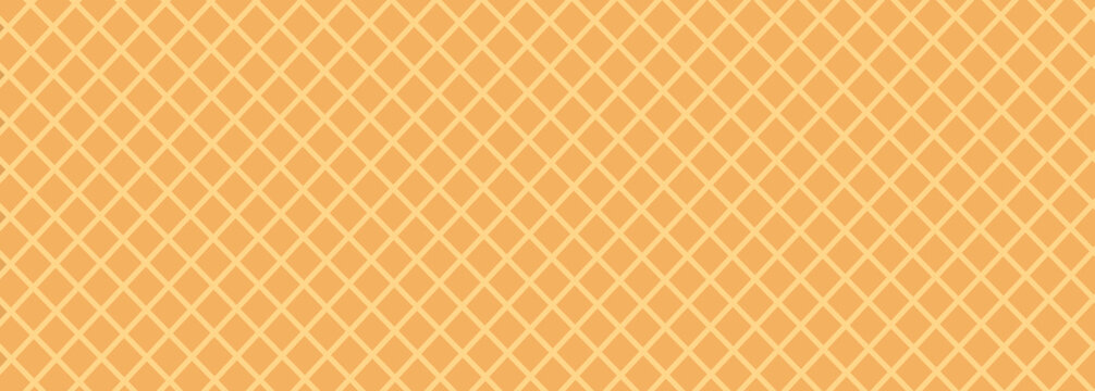 Seamless background pattern texture wafer waffle. Ice cream cone vector texture.