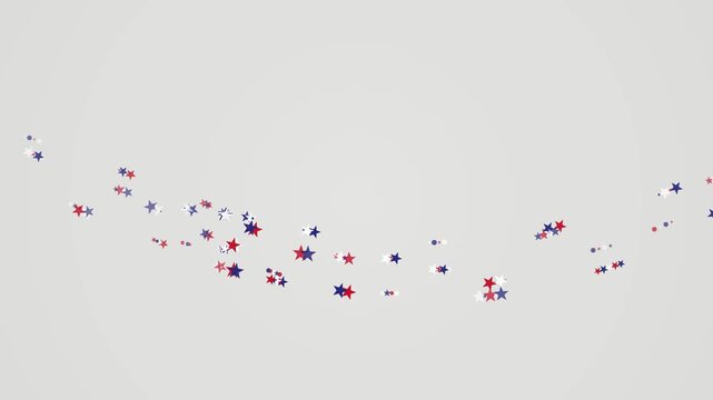 Red White and Blue Stars Floating Motion Background
