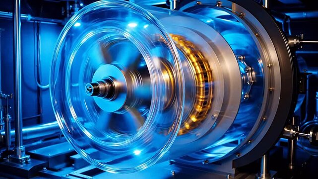 Electromagnetic Flywheel Energy Storage System Spinning in Vacuum Chamber