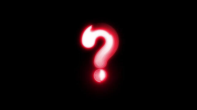 Question mark icon. problem sign. neon question mark icon animation on black background. glowing neon question mark icon animation sign symbol on black background.