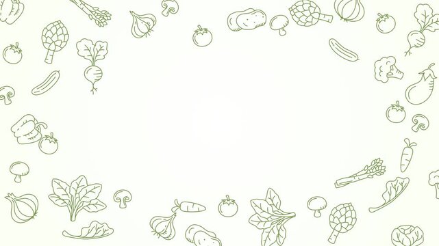 vegetable pattern background animation with copyspace