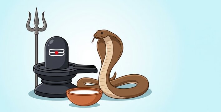 Nag panchami simple card illustration.
