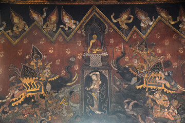 The magnificent and invaluable murals in Wat Suwan Dara Ram Ratchaworawihan ,Thailand. © topten22photo