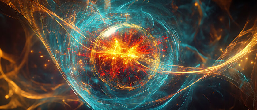 Abstract quantum energy burst transporting data system background