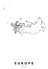 Fototapeta premium Europe Continent Map, Country Borders and Highways, Editable Vector