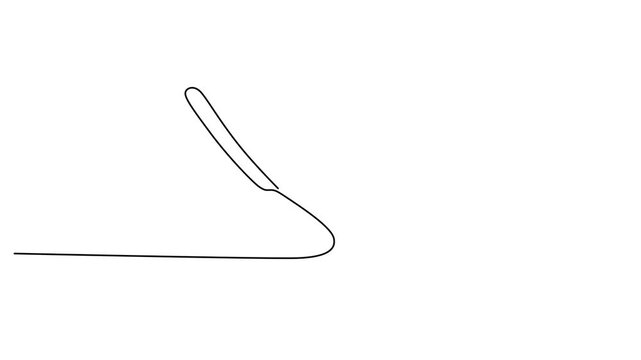 Minimalist Straight Razor Vector Art, Single Line Drawing of Barber Tool, Vintage Shaving Equipment, Clean Aesthetic for Grooming and Style Concepts 4k video