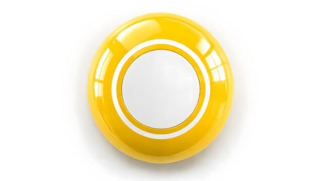 Close-up of a yellow and white circular object on a white background