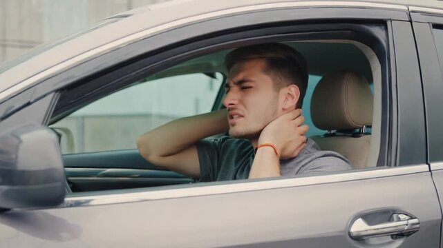Driver with neck pain.