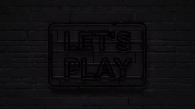 Neon sign of let's play.
