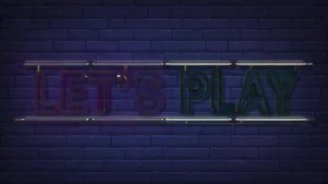 Neon sign of let's play.