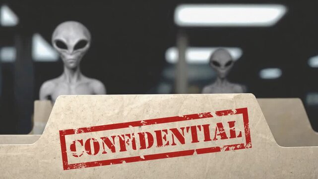 Folder of confidential material on aliens and UFOs.