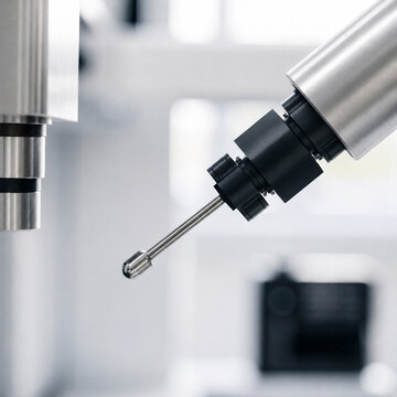 Close up view of precision CNC machine spindle tool tip