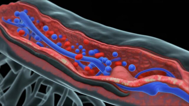 Neuroimmune Brain Lymphatic Drainage CGI Showing Solute Flow Stall Beneath Transparent Meningeal Layers for Education