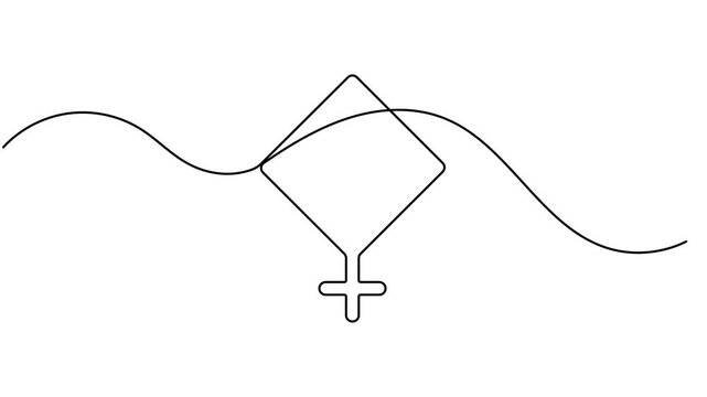 Continuous single line animating a Pallas asteroid symbol astrology sign minimalist monoline mythology documentaries and educational astronomy science clips motion graphic moving on white background