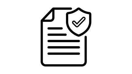 Fototapeta premium Secure Document and Insurance Policy Line Icon