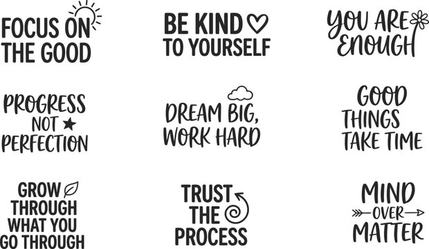 Inspirational quote collection positive affirmations for wall art home decor and motivational gifts
