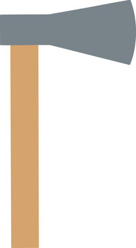 Minimalist flat of a hand axe with a wooden handle vector illustration EPS PNG file