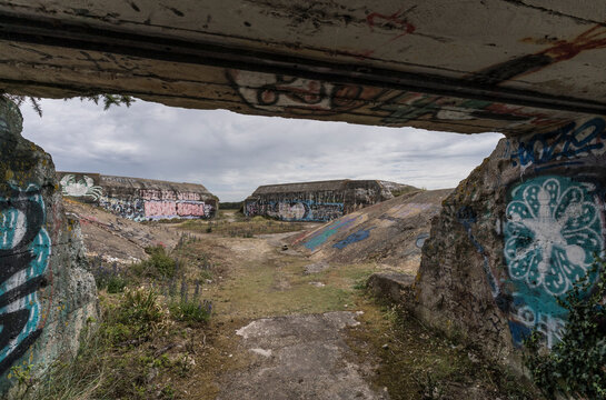 West wall bunker remains on Plage de Man&eacute; Guen.