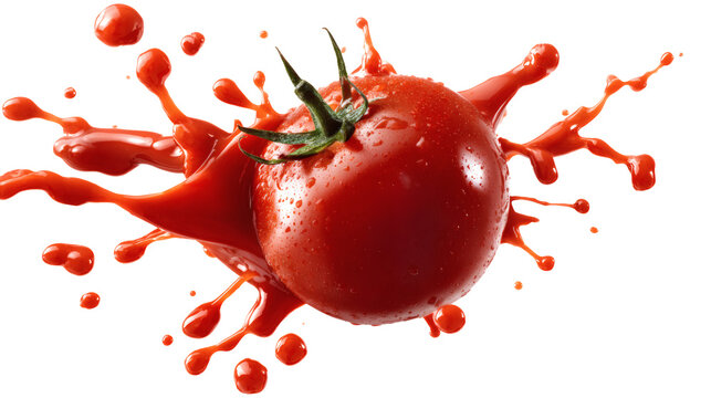 Tomato sauce splatter isolated on a white background