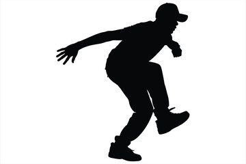 Fototapeta premium Silhouette of a male breakdancer in... d