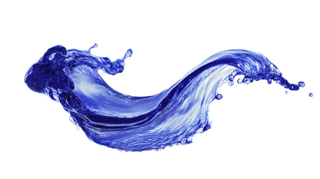 Cobalt blue liquid wave isolated on a white background