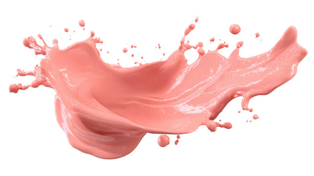 Coral pink glossy splash isolated on a white background