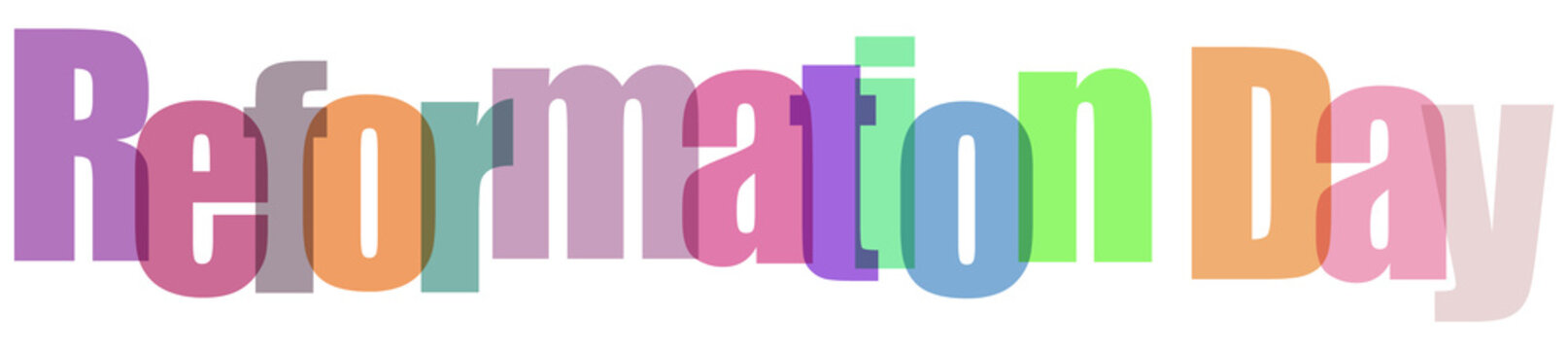 Reformation Day colorful text design on white background