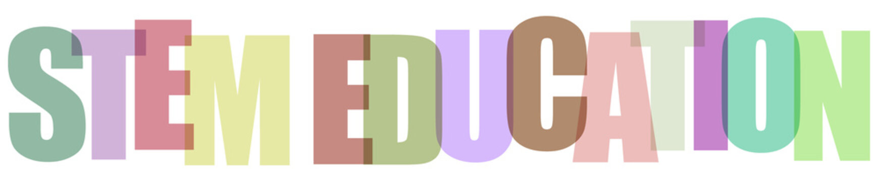 STEM education colorful letters on white background