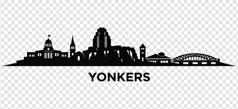 Yonkers city skyline silhouette, vector illustration